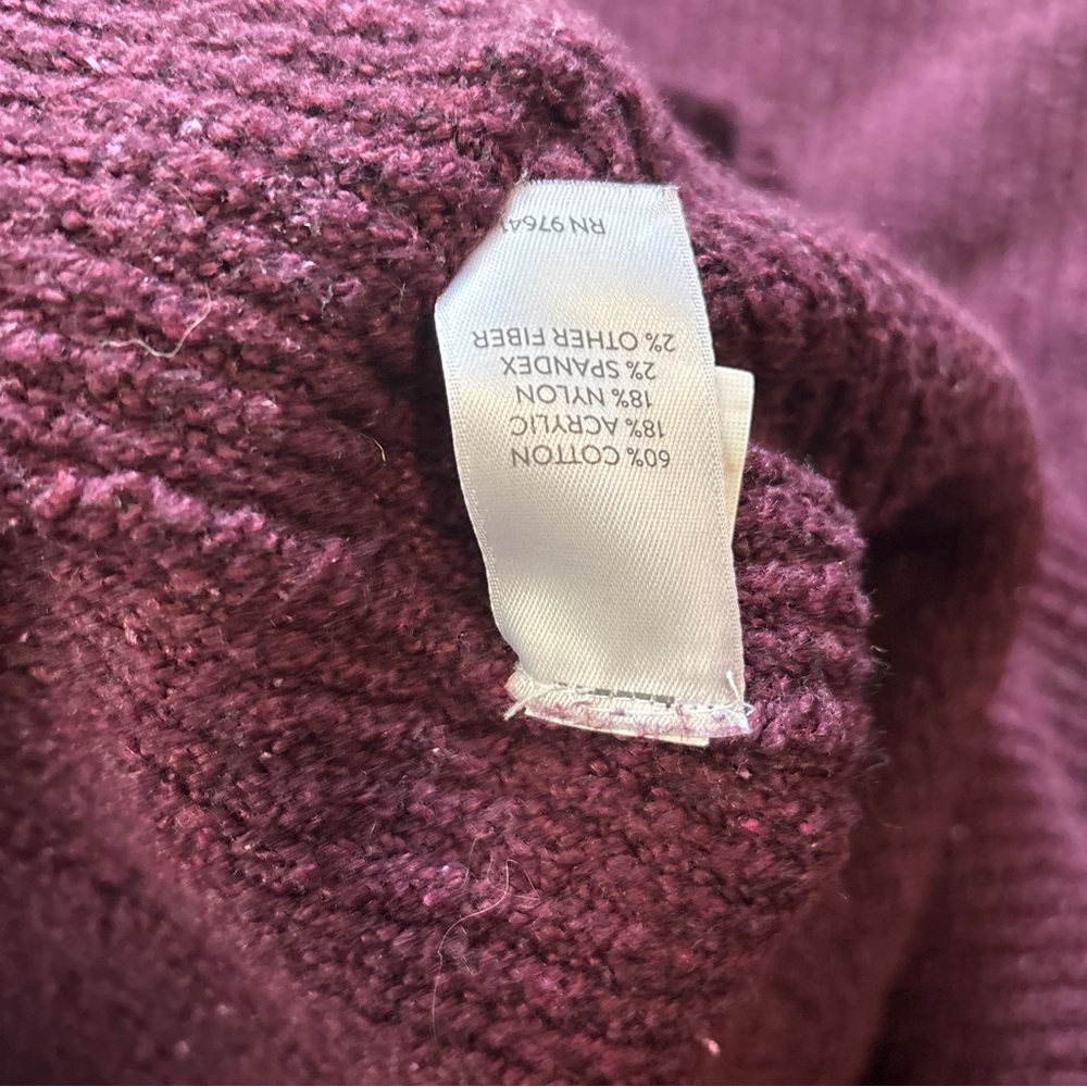 J. Jill Deep Purple/Burgundy V-Neck Sweater - Picture 5 of 5